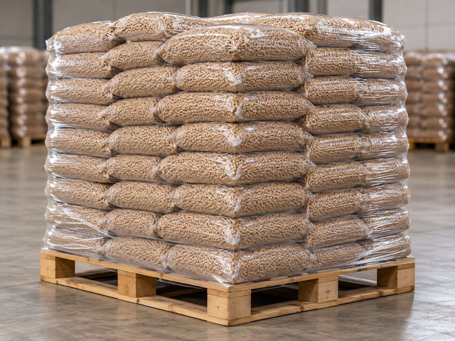 Paleta pelletu drzewnego w workach 15 kg